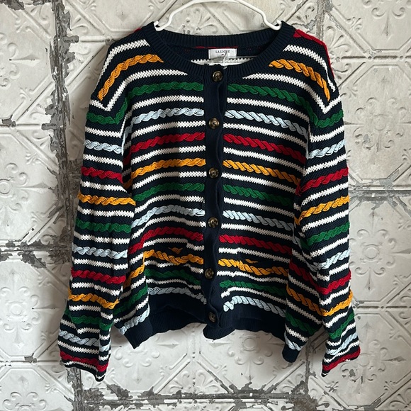 La Ligne Sweaters - NWOT striped La Ligne cardigan cable sweater